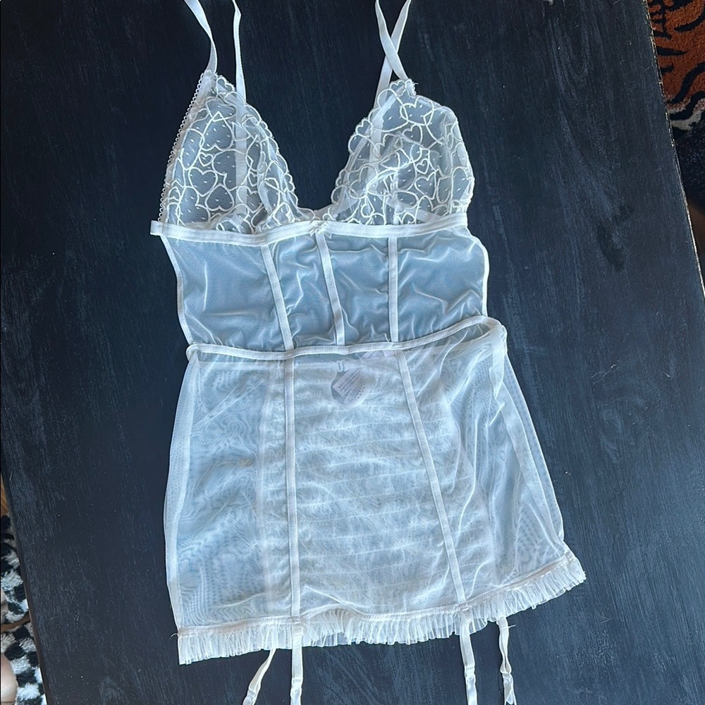 Victoria’s Secret Elegant White Lace Chemise